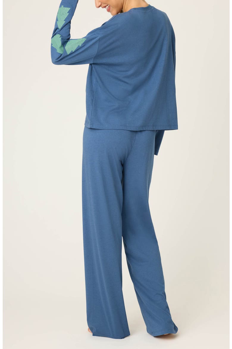 Holiday Softee Pajamas, Alternate, color, HARBOR