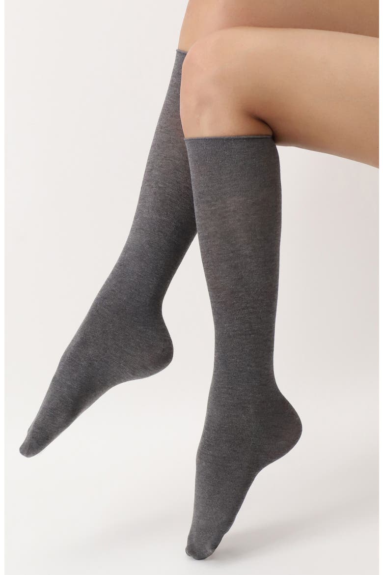 Cheryl Knee High Socks, Main, color, GREY MELANGE
