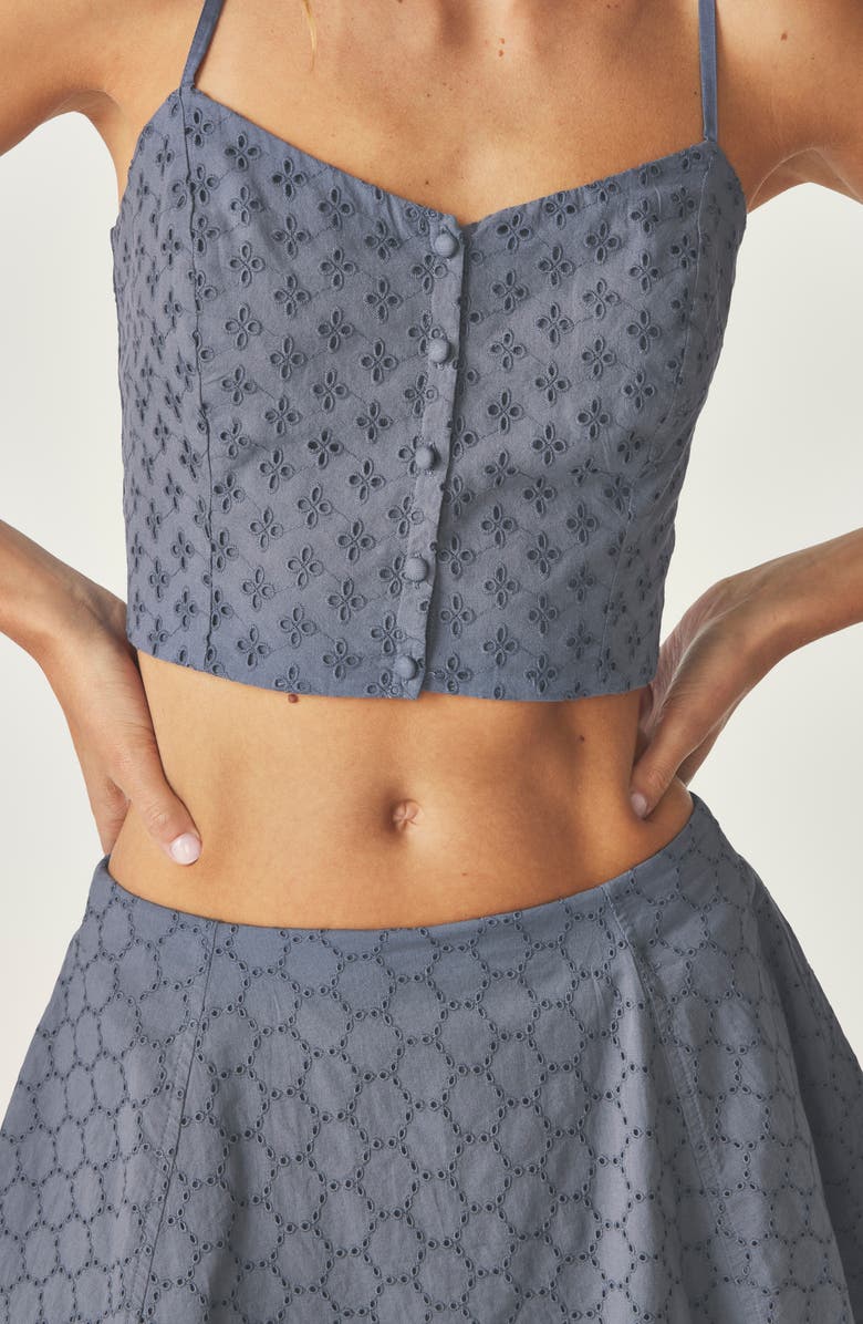 Florence by Mills Eyelet Button-Up Camisole, Alternate, color, Grisaille