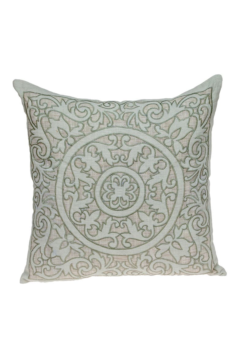 Fleura Embroidered Throw Pillow, Main, color, BEIGE