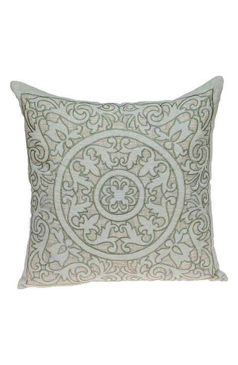 Fleura Embroidered Throw Pillow