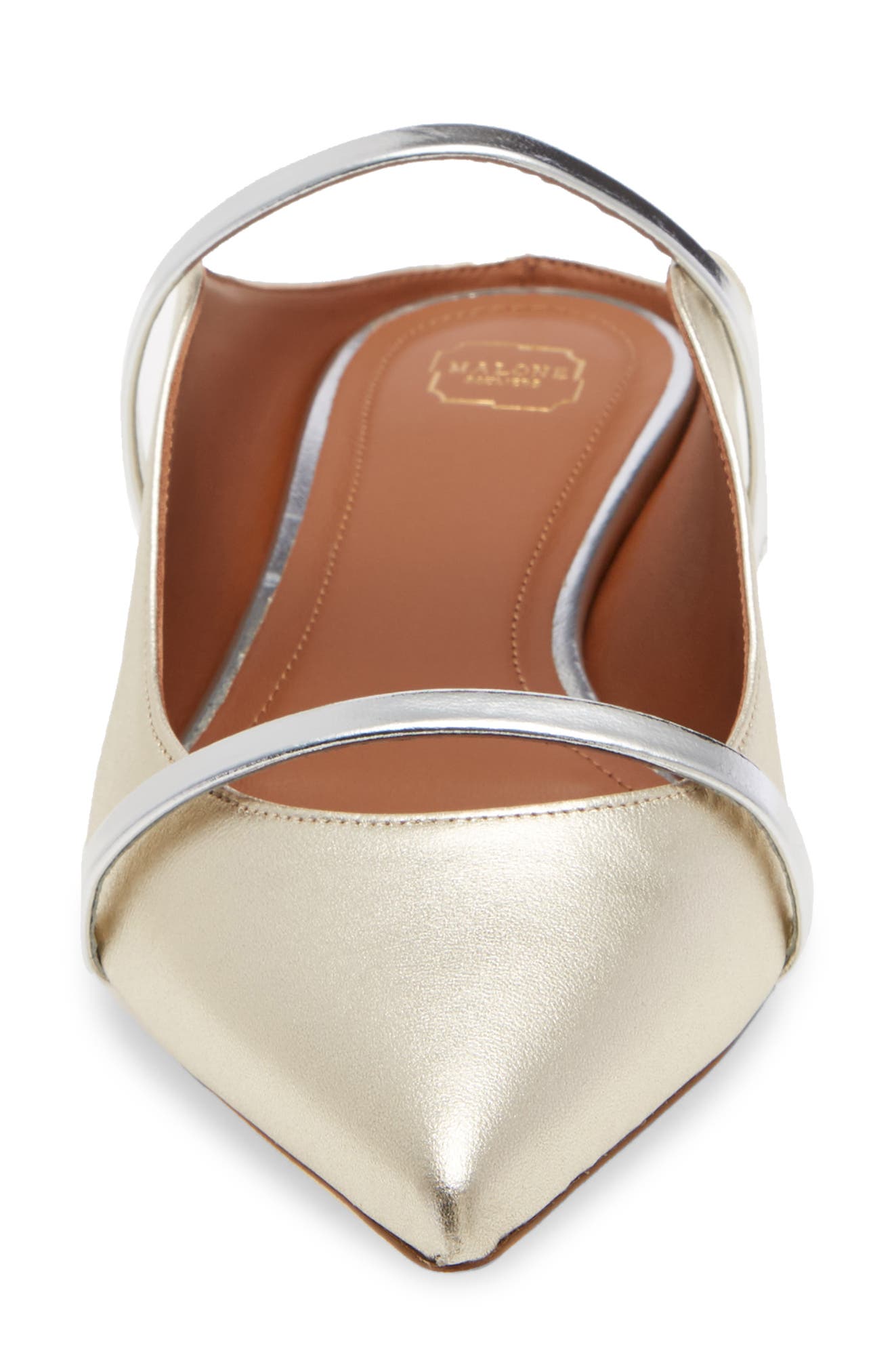 Maureen Metallic Pointed Toe Flat, Alternate, color, PLATINO/ SILVER