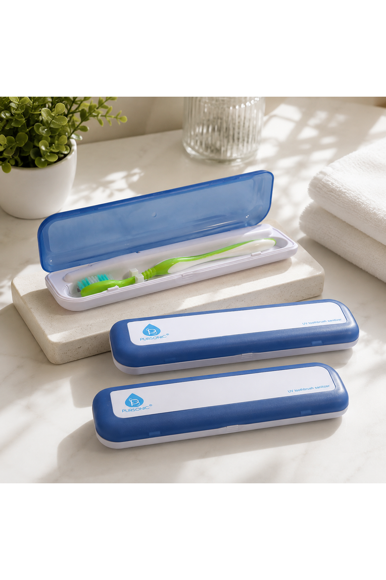 3-Pack Portable UV Toothbrush Sanitizers, Alternate, color, Blue