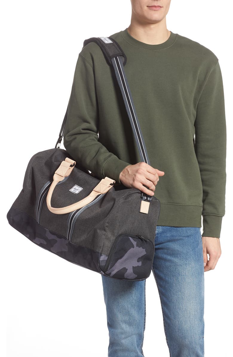 Herschel Supply Co. Novel Offset Denim Duffel Bag, Alternate, color,