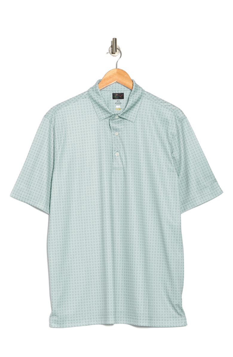 Greg Norman Windmill Print Polo, Alternate, color, Oasis