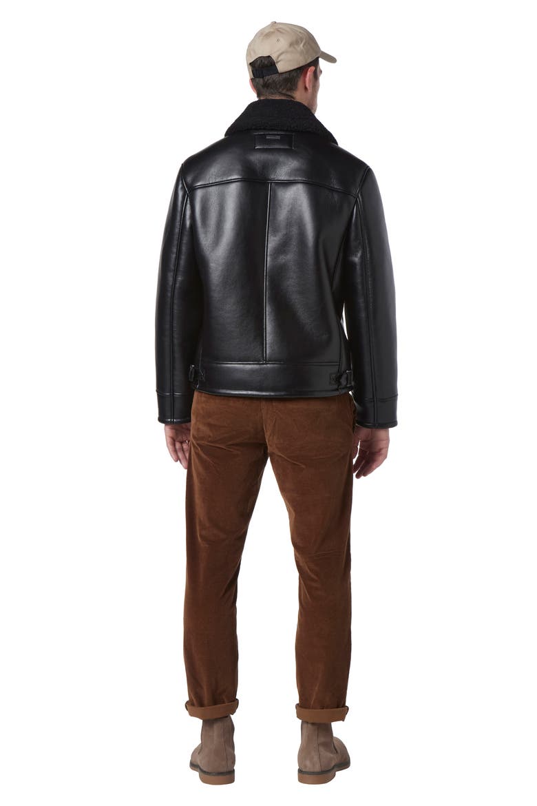 Cadman Faux Shearling Pilot Jacket, Alternate, color, BLACK