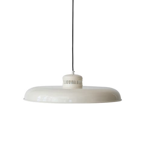 Hanging Metal Vintage Reproduction Pendant Lamp, 6' Cord, Cream Color