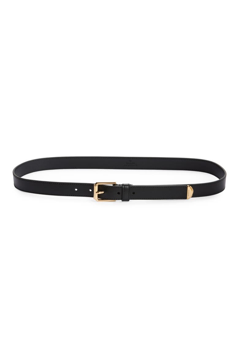 Voyou Leather Belt, Main, color, BLACK