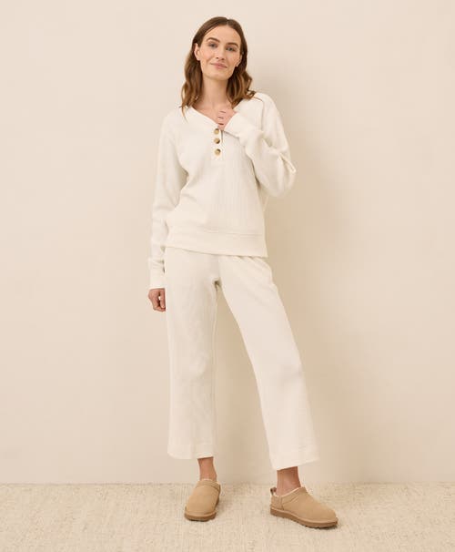 Pact Thermal Waffle Wide Leg Pant In White