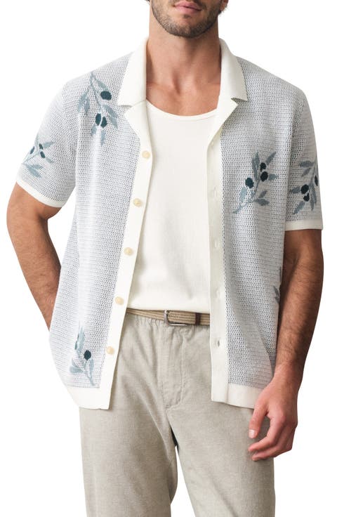 Asher Olivo Cotton Sweater Resort Shirt