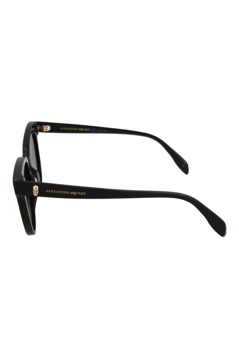 Alexander McQueen 53mm Cat Eye Sunglasses, Alternate, color, BLACK
