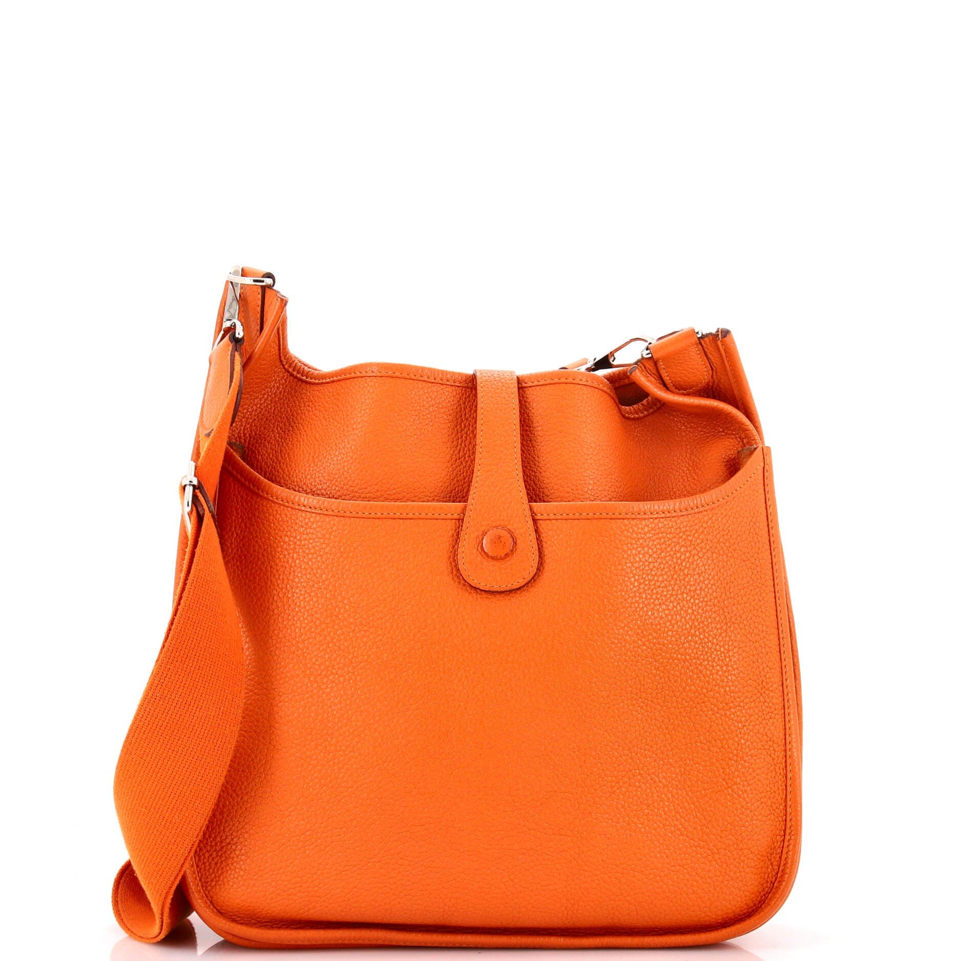 Pre-Owned Hermes Evelyne Bag Gen III Clemence PM, Alternate, color, Orange H
