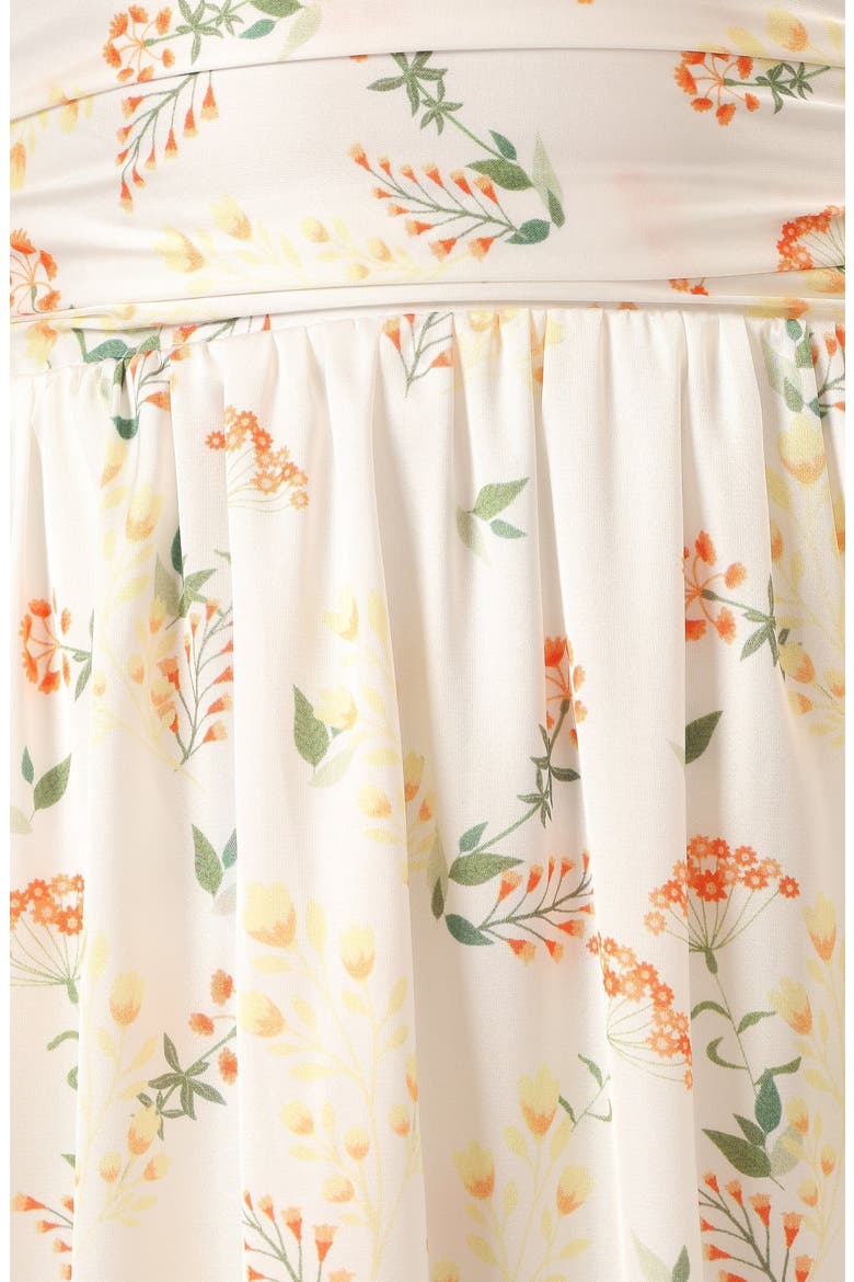 Sarai Floral Strapless Maxi Dress, Alternate, color, YELLOW FLORAL
