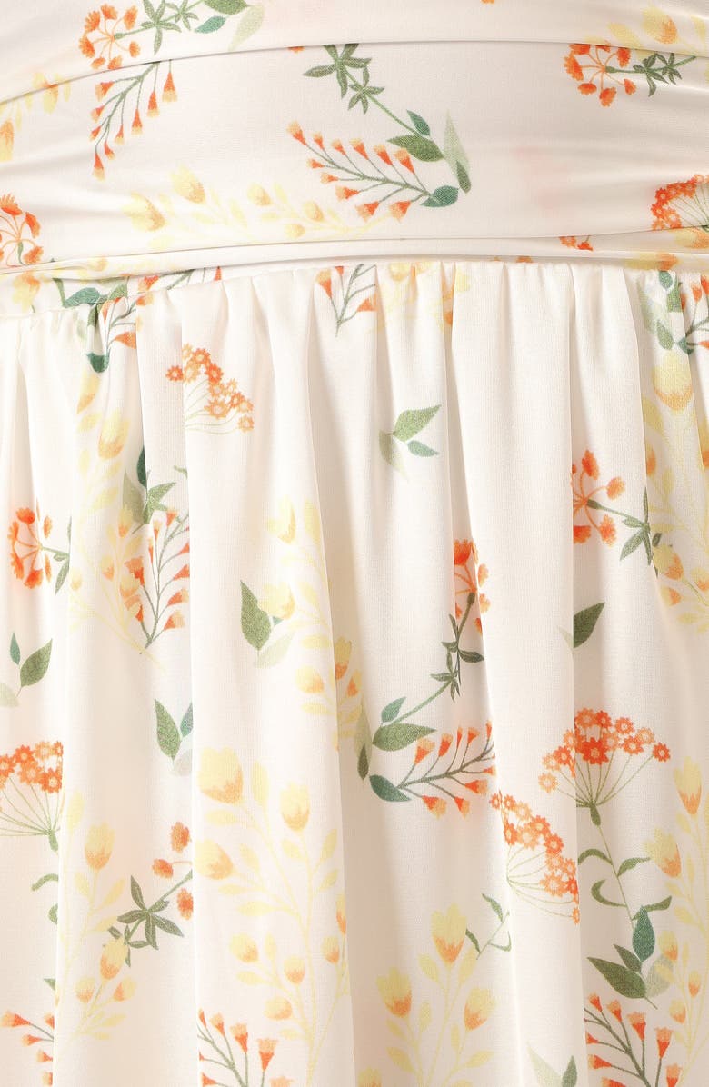 Petal & Pup Sarai Floral Strapless Maxi Dress, Alternate, color, Yellow Floral