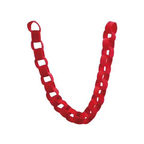 Velvet Chain Link Garland, Red