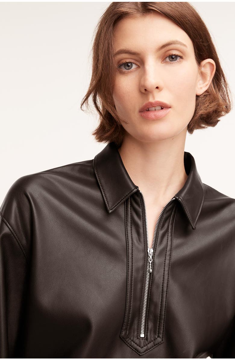 Rebecca Taylor Vegan Leather Pullover, Alternate, color,