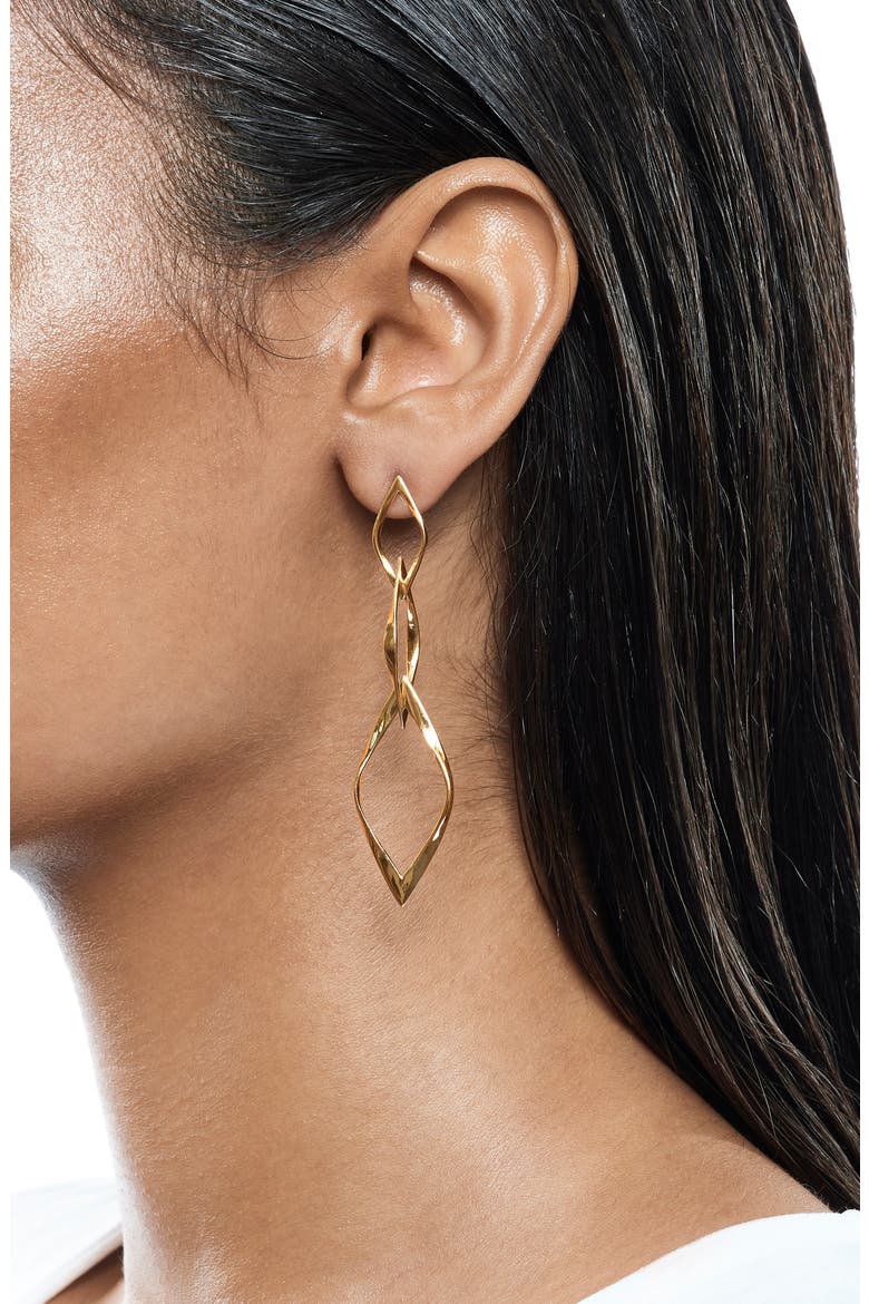 14K Gold Twisted Kite Drop Earrings, Alternate, color, YELLOW GOLD