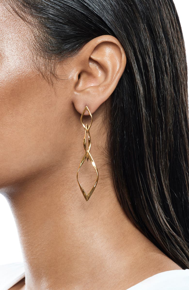 LANA 14K Gold Twisted Kite Drop Earrings, Alternate, color, Yellow Gold