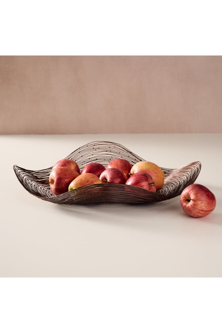 Lahar Wavy Wire Bowl, Alternate, color, Brown
