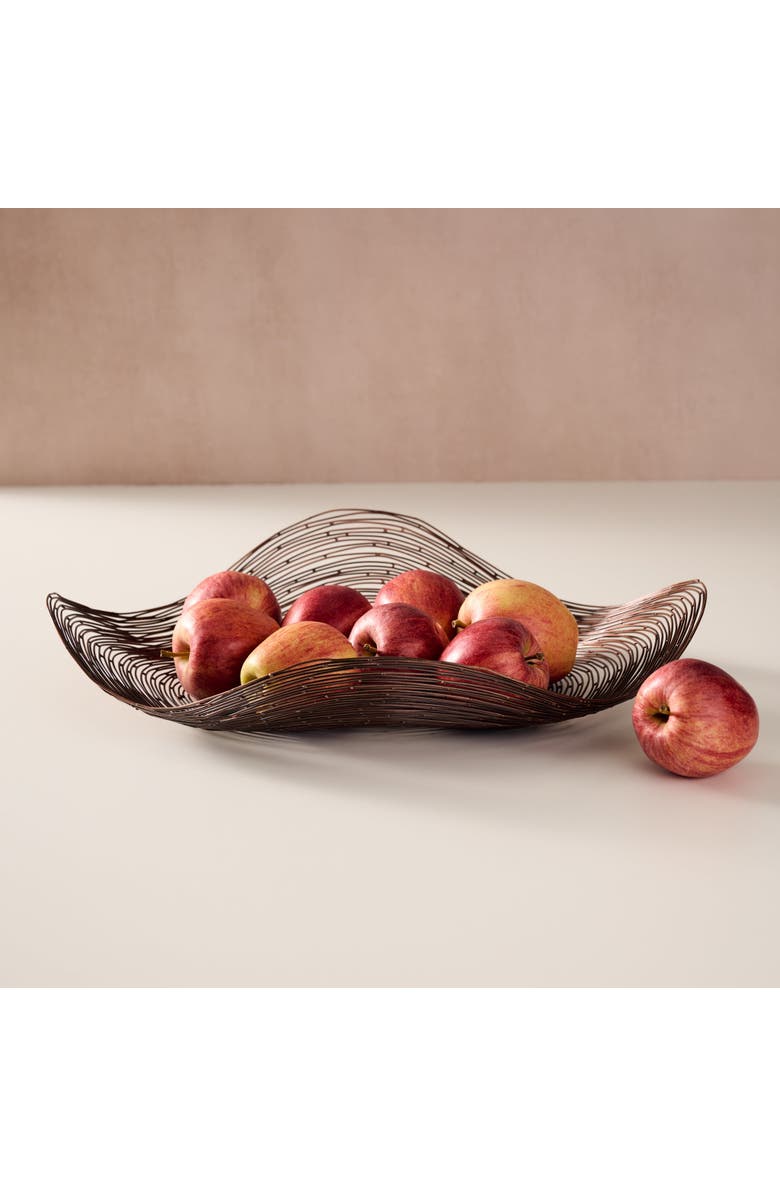 Ten Thousand Villages Lahar Wavy Wire Bowl, Alternate, color,