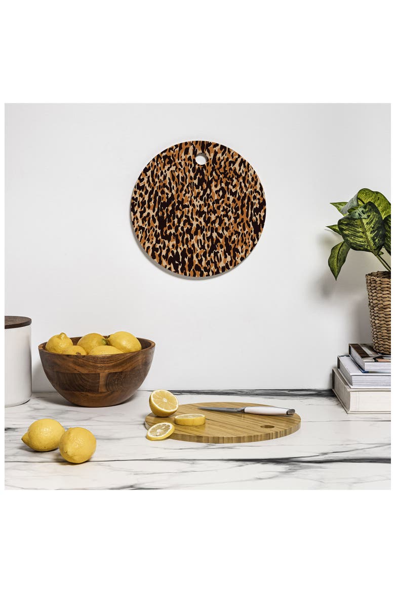 Leopard Print Cutting Board, Alternate, color, BLACK