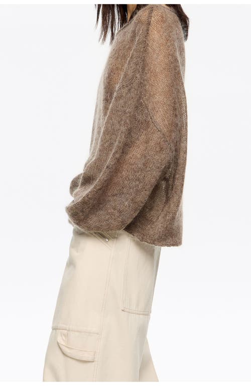Bimba Y Lola Oversize Mohair Wool Sweater In Brown