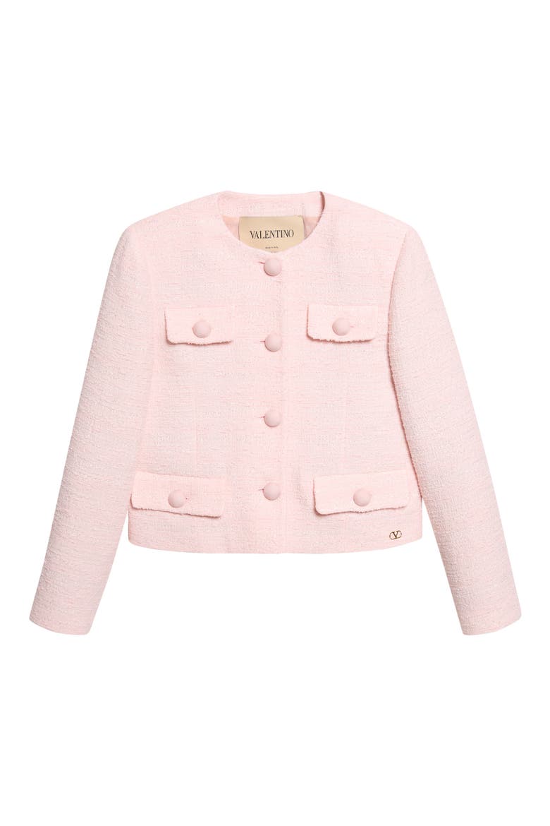 Crinkle Tweed Jacket, Alternate, color, PINK