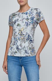 L'AGENCE Ressi Butterfly Print T-Shirt