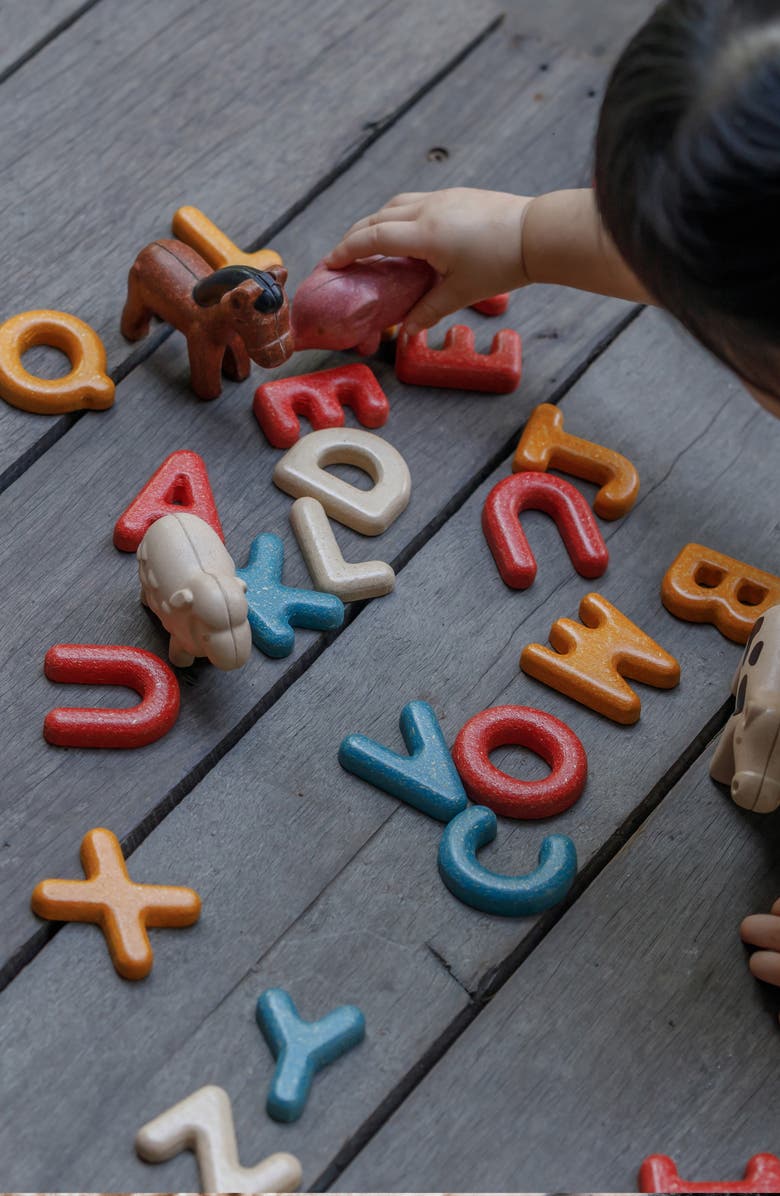 PlanToys<sup>®</sup> Upper Case Alphabet Playset, Alternate, color, Red Multi