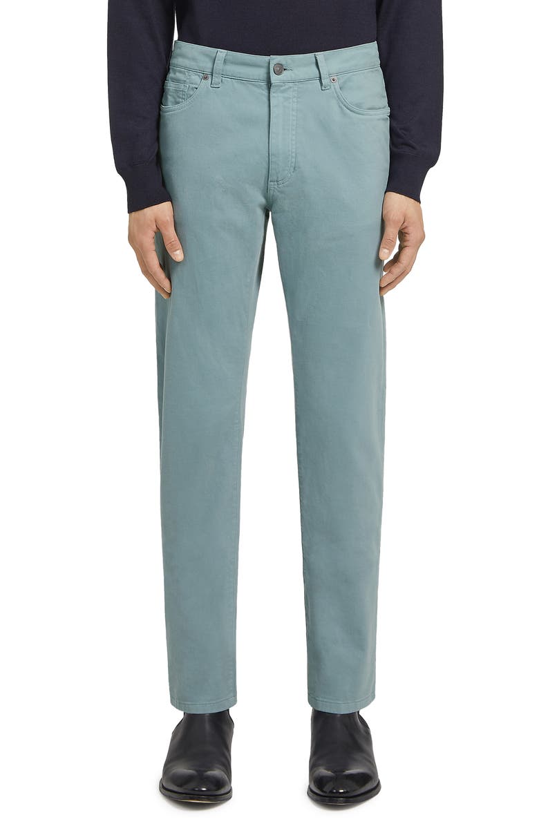 ZEGNA Stretch Denim City Fit Jeans, Main, color, Seafoam Blue