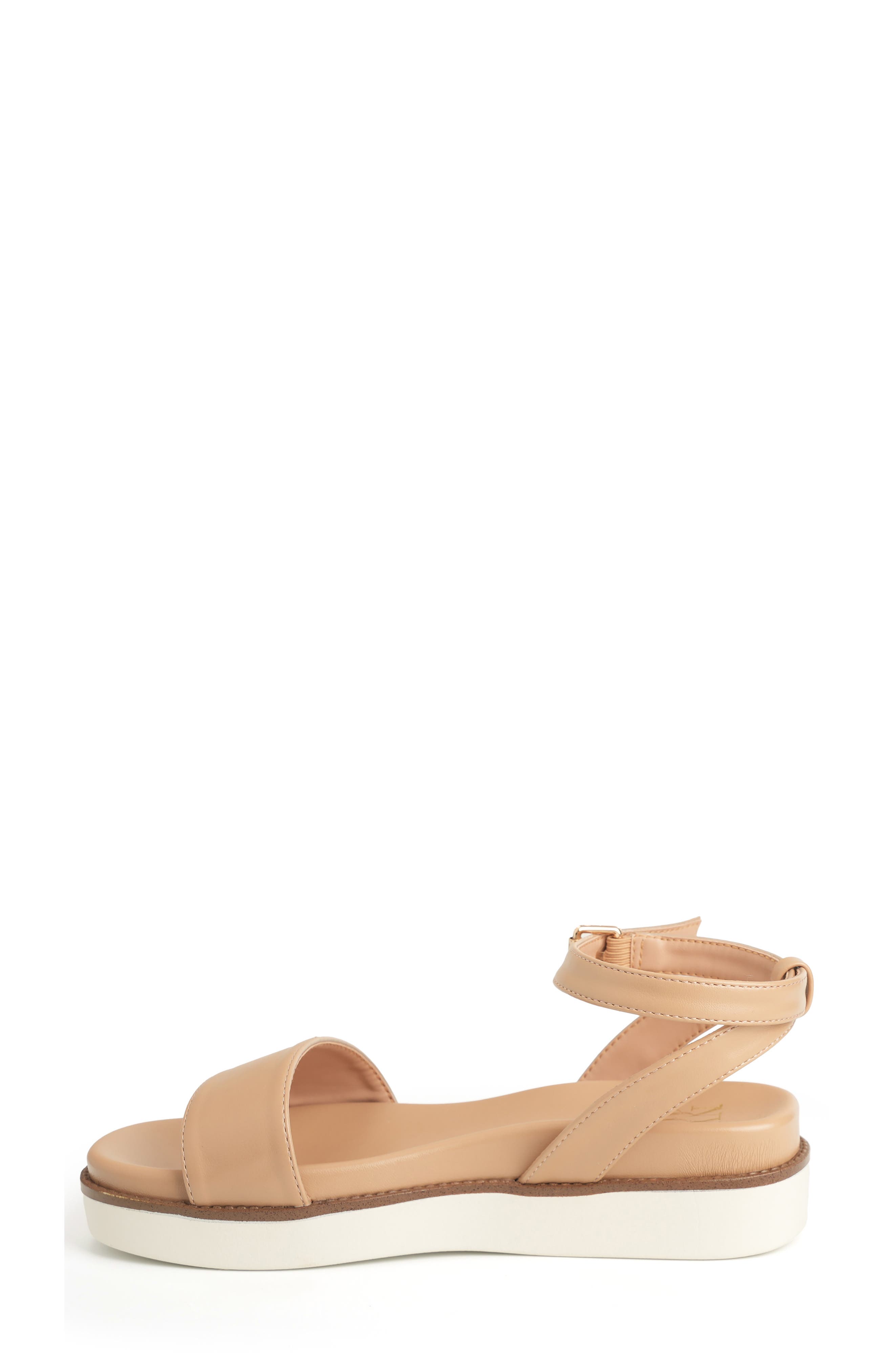 Charli Ankle Strap Platform Sandal, Alternate, color, TAN