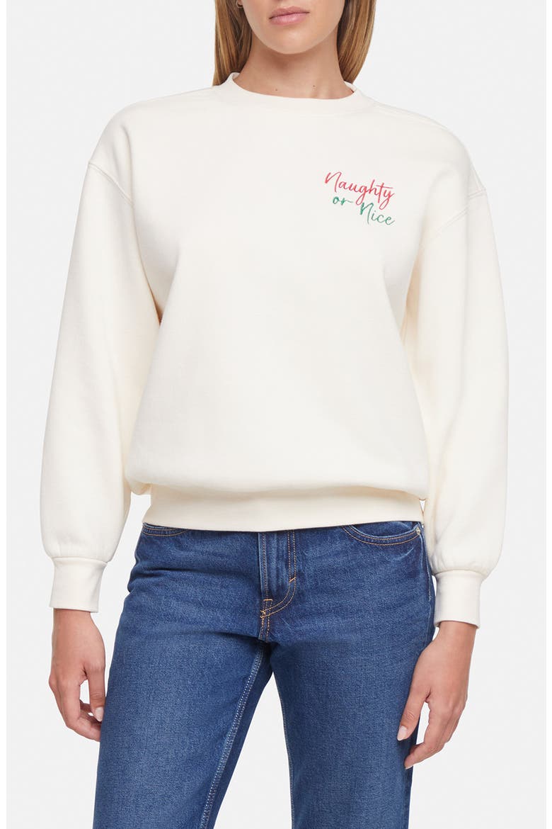 Charlie Naughty or Nice Sweatshirt, Main, color, EGGNOG