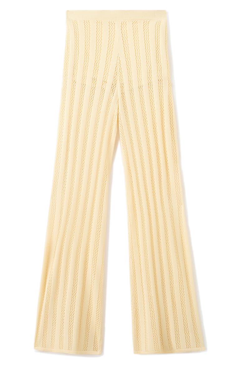 Open Knit Wide Leg Pants, Alternate, color, PASTEL YELLOW