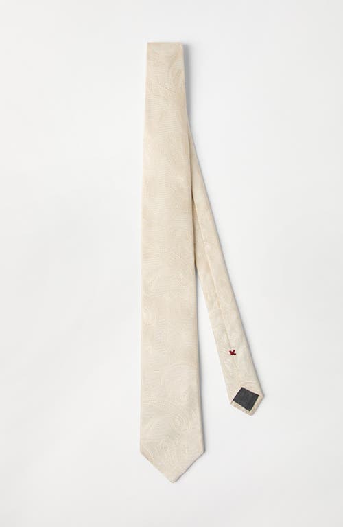 Brunello Cucinelli Silk Tie With Pattern In Panama