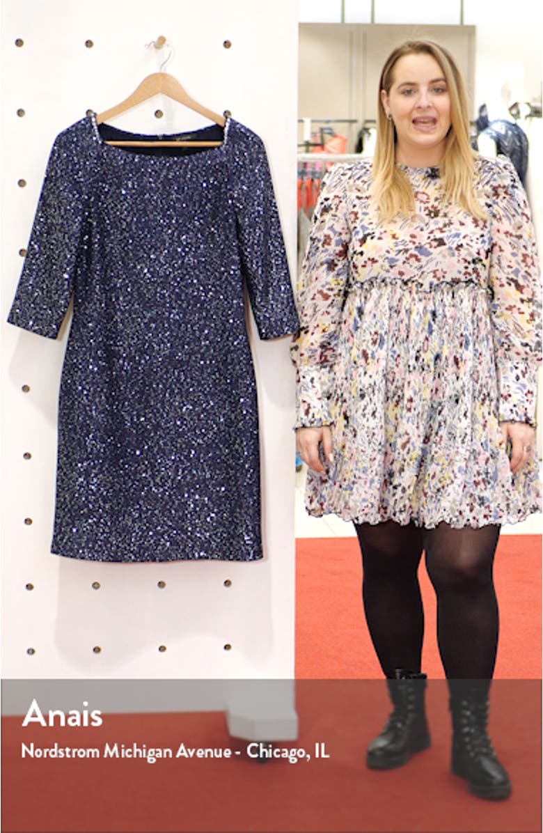 Glimmering Sequin Knit Cocktail Dress, sales video thumbnail