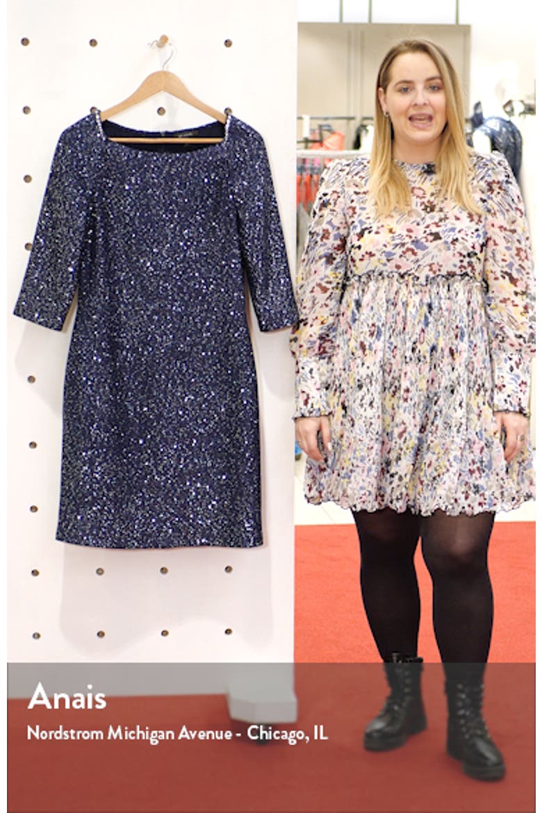 Glimmering Sequin Knit Cocktail Dress video