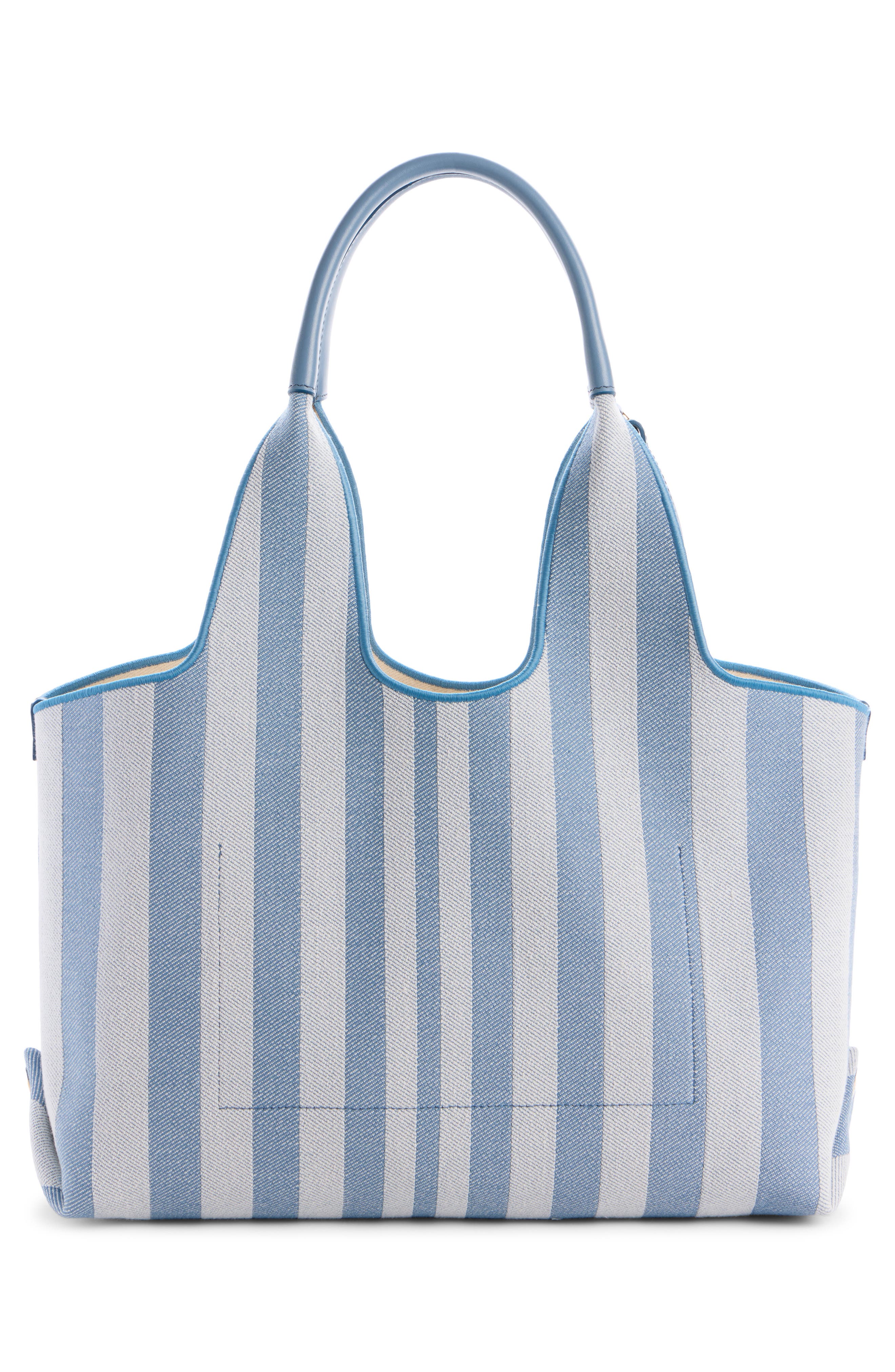 Chloé Stripy Logo Jacquard Tote, Alternate, color, Surfing Blue
