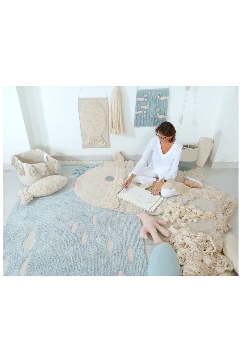 Ocean Shore Washable Recycled Cotton Blend Rug, Alternate, color, BLUE