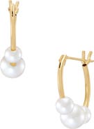 Frankie & Zoe 14K Yellow Gold Cultured Pearl Hoop Earrings