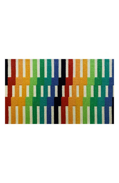 Offset Rainbow Zigzag Indoor/Outdoor Doormat