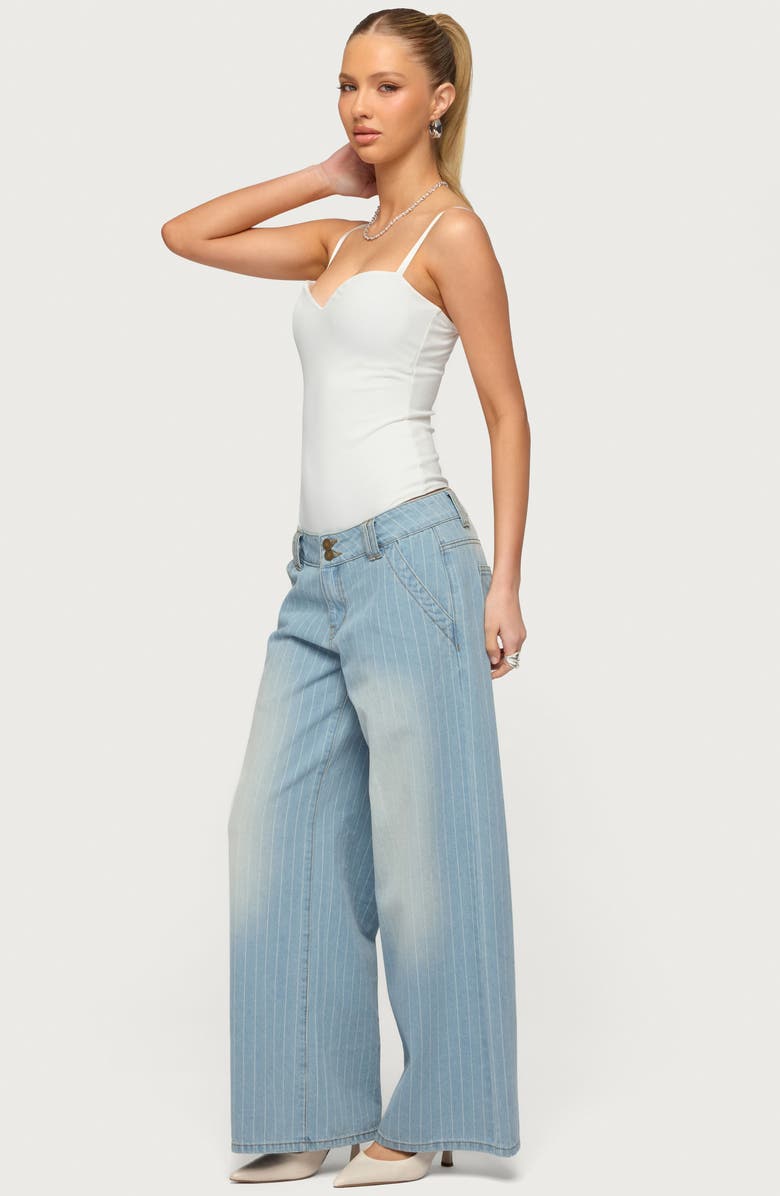 EDIKTED Cory Stripe Low Rise Baggy Jeans, Alternate, color, 
