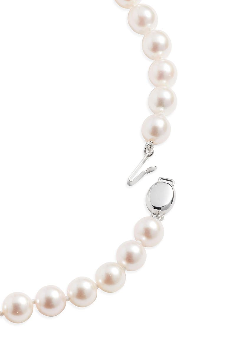 Nordstrom Long Akoya Pearl Necklace, Alternate, color, White- 14K White Gold