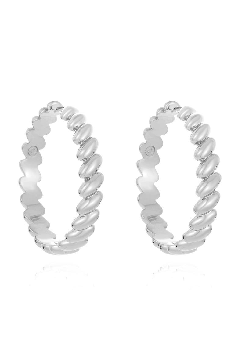 Twisted Hoop Earrings, Alternate, color, SILVER
