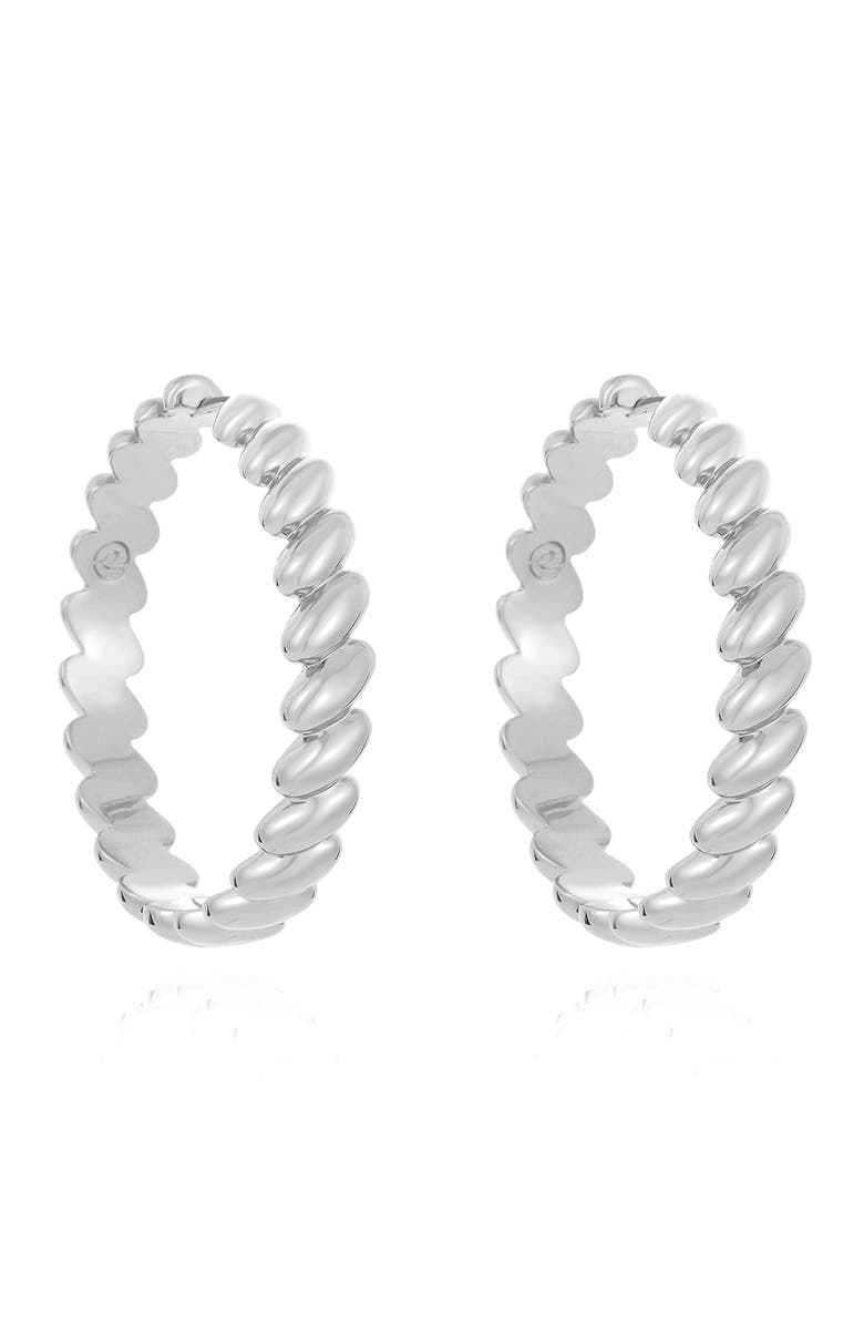 Ettika Twisted Hoop Earrings, Alternate, color, Silver
