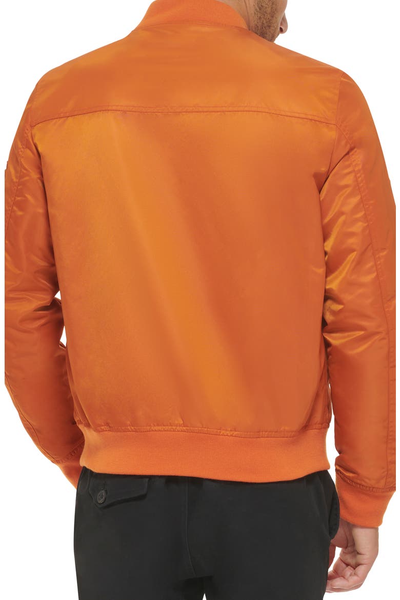 Nylon Satin Bomber Jacket, Alternate, color, ORANGE