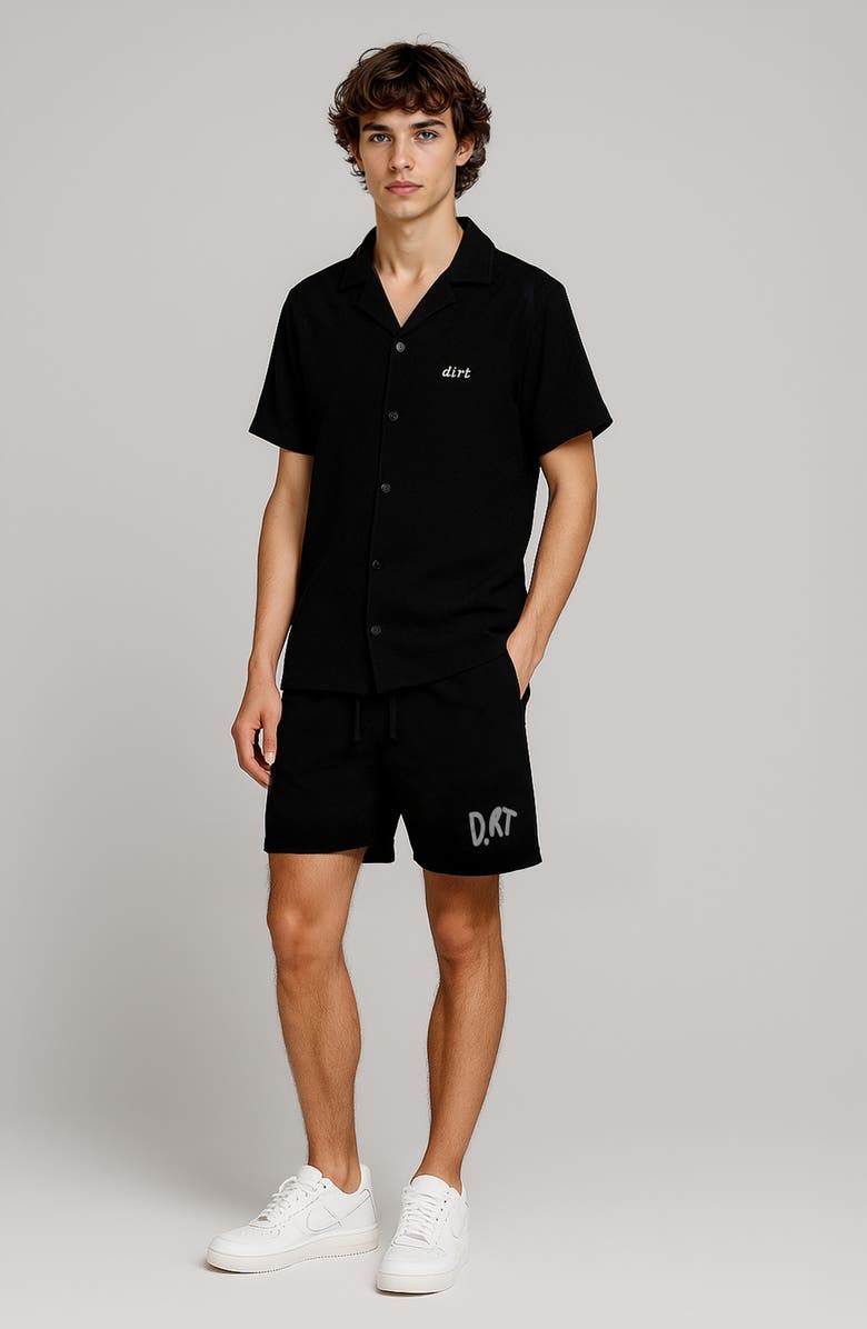 D.RT Vacay Black Cotton Camp Shirt, Alternate, color, Black