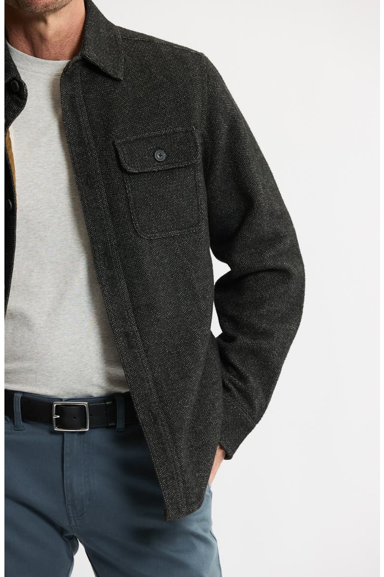 Chevron Knit Faux Shearling Lined Jacket, Alternate, color, BLACK