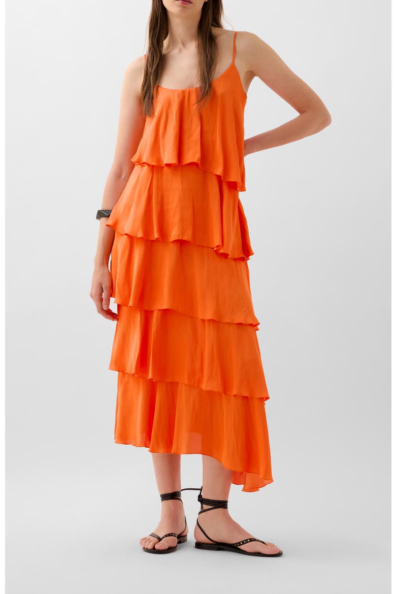 Slip Ruffle Dress, Main, color, Orange