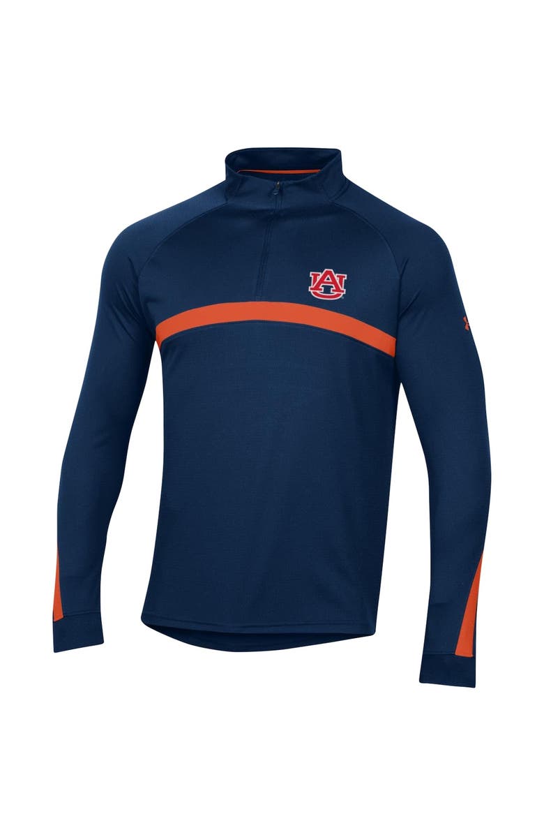Under Armour Men's Under Armour Navy Auburn Tigers Game Day Raglan Quarter-Zip Top, Alternate, color, Navy