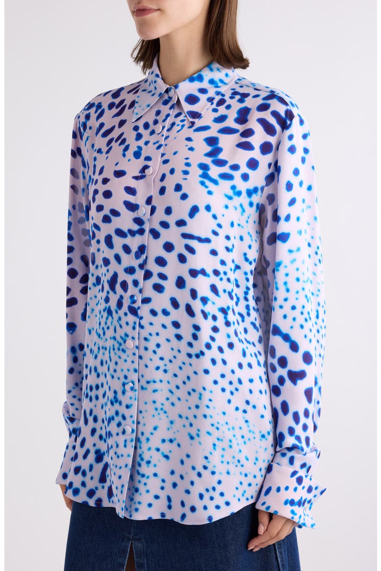 Celina Orchid Spot Snap-Up Shirt, Alternate, color, BLUE